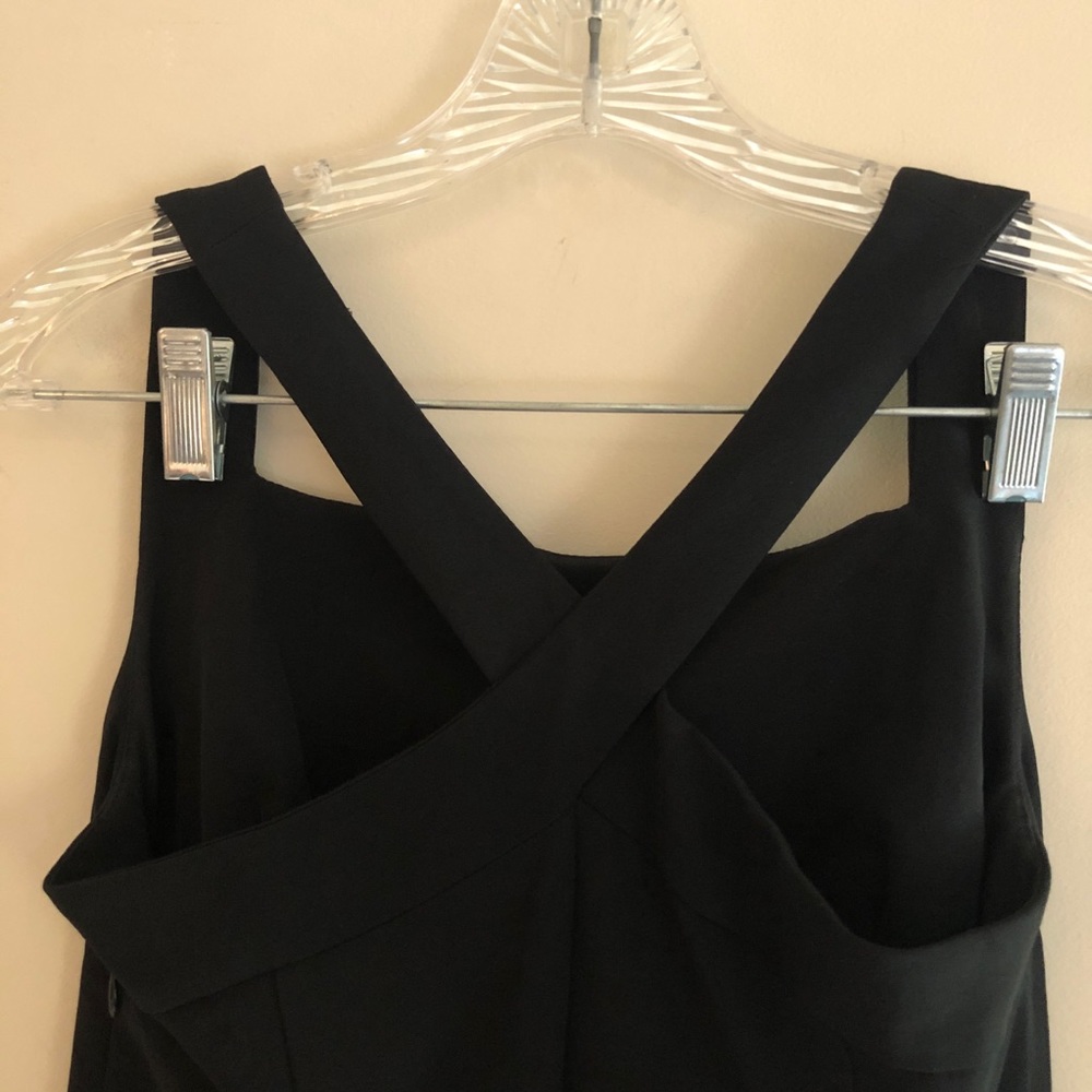 French Connection Vintage Square Neck Black Dress - Picture 3 of 8